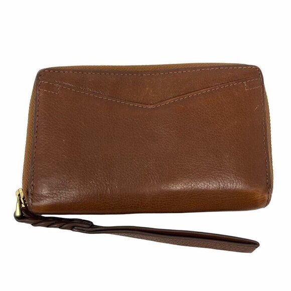 Fossil Womens Caroline Rfid Wristlet Brown Cow Hide Leather Phone Card Wallet - Picture 2 of 6